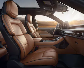Interior shot of the passenger and driver seat of the Lincoln® Aviator