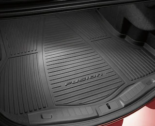 Closeup of a rear cargo mat