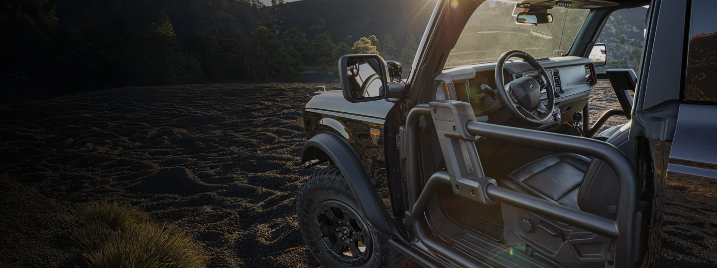 2025 Ford Bronco® with tube doors parked off-road