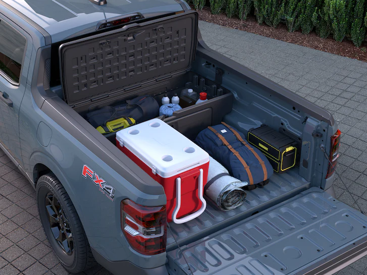 Overhead shot of a Maverick® bed filled with various items