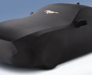 Close-up of a 2025 Mustang® vehicle in a custom cover