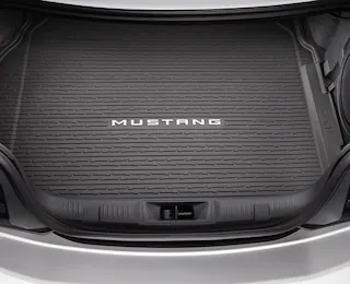 Close-up of a Mustang® cargo area and subwoofer speakers