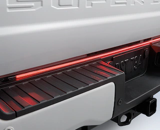 Closeup of a Ford Super Duty® rear trim lighting light ber