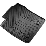 Black rubber car floor mat with textured surface